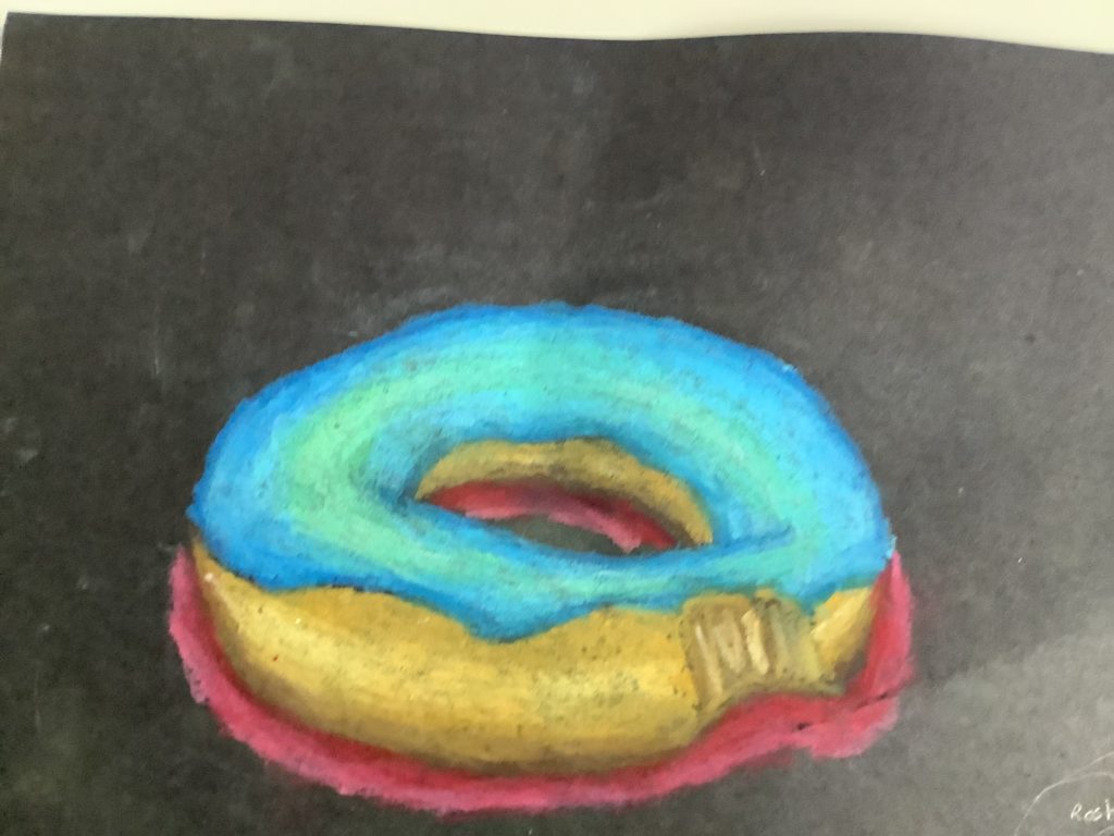 oil pastel doughnut